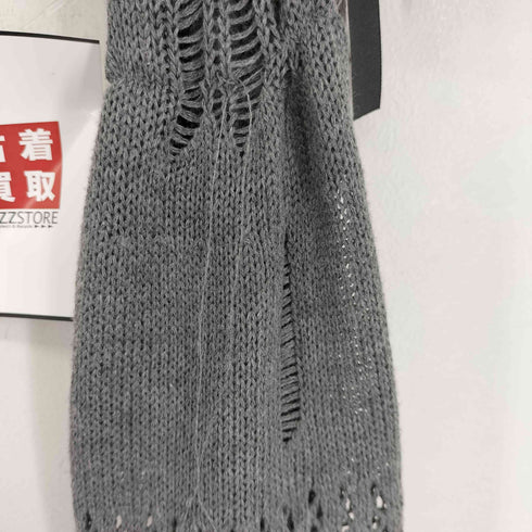 ダメージ加工 クロップド プルオーバー ニット レディース