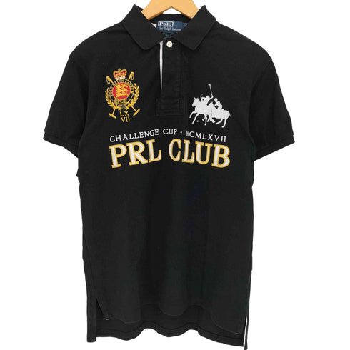 ポロバイラルフローレン Polo by RALPH LAUREN PRL CLUB エンブレム ポニー刺繍 背面ナンバリング3 半袖ポロシャツ メンズ import:M