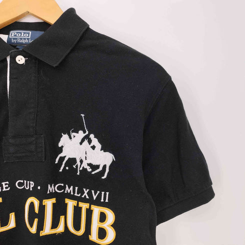 ポロバイラルフローレン Polo by RALPH LAUREN PRL CLUB エンブレム ポニー刺繍 背面ナンバリング3 半袖ポロシャツ メンズ import:M
