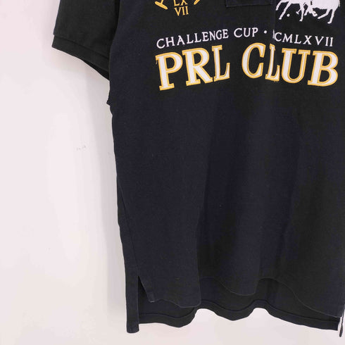 ポロバイラルフローレン Polo by RALPH LAUREN PRL CLUB エンブレム ポニー刺繍 背面ナンバリング3 半袖ポロシャツ メンズ import:M