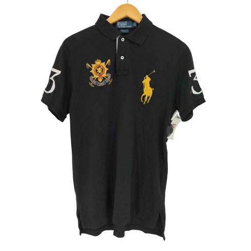 ポロバイラルフローレン Polo by RALPH LAUREN CUSTOM FIT エンブレム ビッグポニー刺繍 袖ナンバリング3 半袖ポロシャツ メンズ import:M