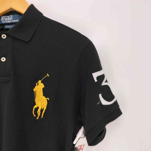 ポロバイラルフローレン Polo by RALPH LAUREN CUSTOM FIT エンブレム ビッグポニー刺繍 袖ナンバリング3 半袖ポロシャツ メンズ import:M