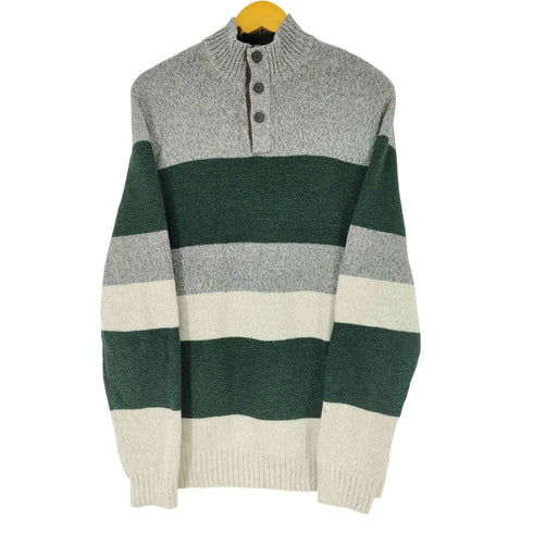 チャップス CHAPS ヘンリーネック ボーダーコットンニット メンズ import:L
