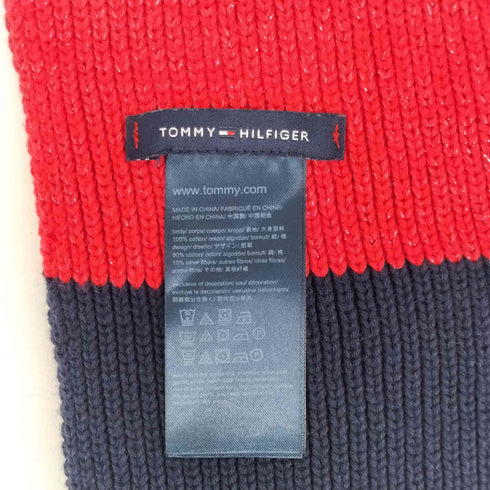 トミーヒルフィガー TOMMY HILFIGER ロゴ コットンニットマフラー メンズ