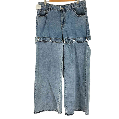 シーイン SHEIN デタッチャブル ワイドデニム パンツ メンズ US:30-31