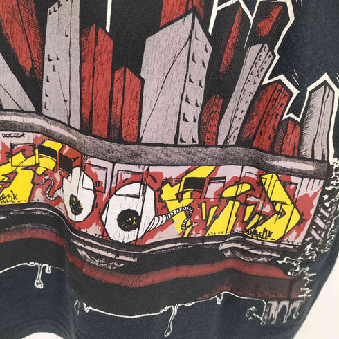 ベルトン BELTON 90s USA製 袖シングルステッチ グラフィックアート クルーネックTシャツ メンズ import:XL