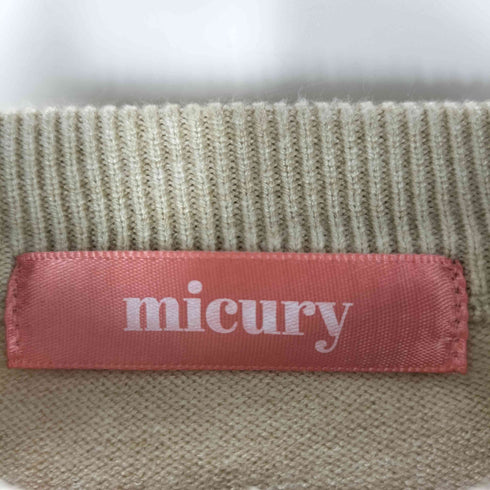 micury チェックラインニットカーディガン レディース