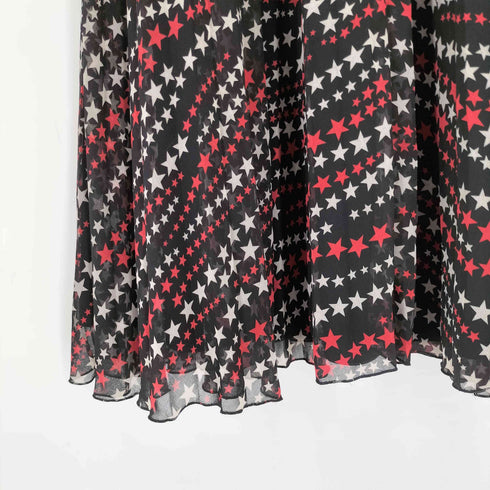 レッドヴァレンティノ RED VALENTINO Chiffon Midi Skirt スタープリントプリーツスカート レディース 36