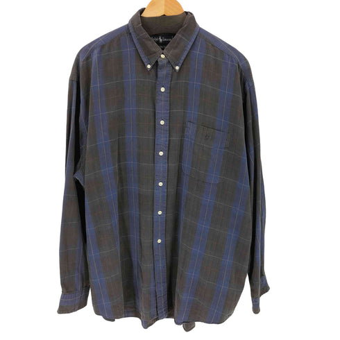 ラルフローレン RALPH LAUREN The Big Shirt スモールポニー刺繍 ボタンダウンチェックシャツ メンズ XL
