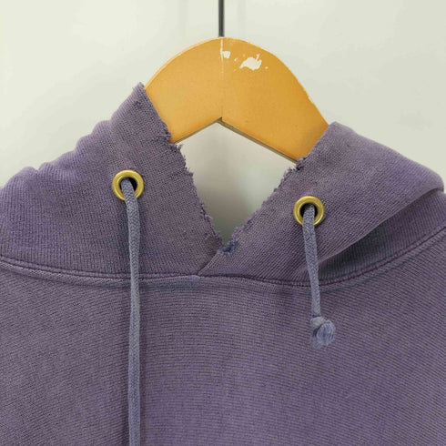 チャンピオン Champion 90S 刺繍タグ Reverse Weave リバースウィーブ サンフェード プルオーバー フーディー パーカー 袖目つき ナス紺 メンズ import:XL