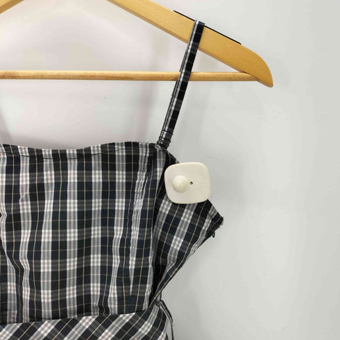 バーバリーブルーレーベル BURBERRY BLUE LABEL チェック バルーン キャミ ミニ ワンピース レディース 36