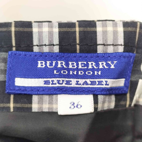 バーバリーブルーレーベル BURBERRY BLUE LABEL チェック バルーン キャミ ミニ ワンピース レディース 36
