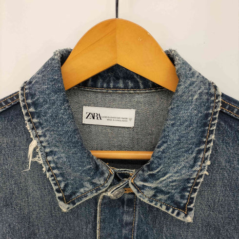 ザラ ZARA オーバーサイズ ウオッシュ加工 デニム ジャケット メンズ import:XS