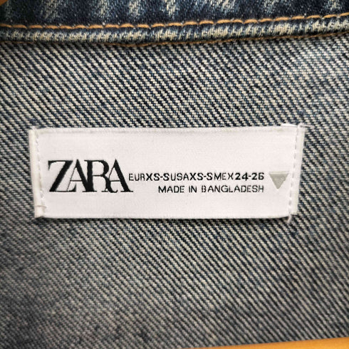 ザラ ZARA オーバーサイズ ウオッシュ加工 デニム ジャケット メンズ import:XS