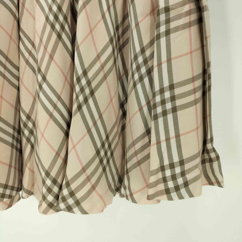 バーバリーブルーレーベル BURBERRY BLUE LABEL ノバチェック プリーツ ミディ スカート レディース 36