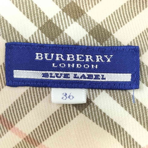 バーバリーブルーレーベル BURBERRY BLUE LABEL ノバチェック プリーツ ミディ スカート レディース 36