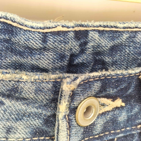 ザラ ZARA ラインストーン付き ウオッシュ加工 ストレートデニム パンツ メンズ