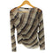 ザラ ZARA チェック柄 チュール ドレープ カットソー レディース import:L