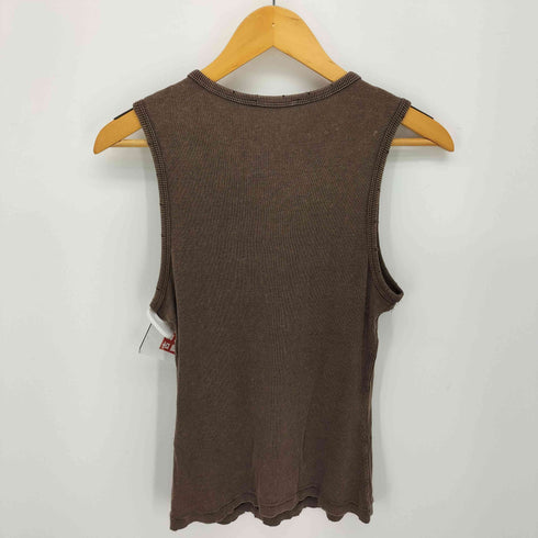 ザラ ZARA ダメージ加工 フェード ヘンリーネック タンクトップ レディース import:M