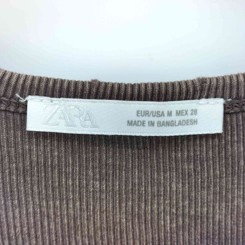 ザラ ZARA ダメージ加工 フェード ヘンリーネック タンクトップ レディース import:M
