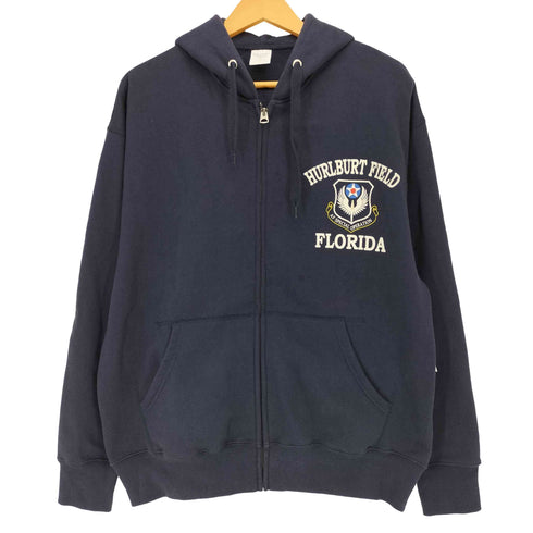 ヒューストン HOUSTON IDEALジップ HURLBURT FIELD FLORIDAプリント ジップアップパーカー メンズ REGULAR LARGE