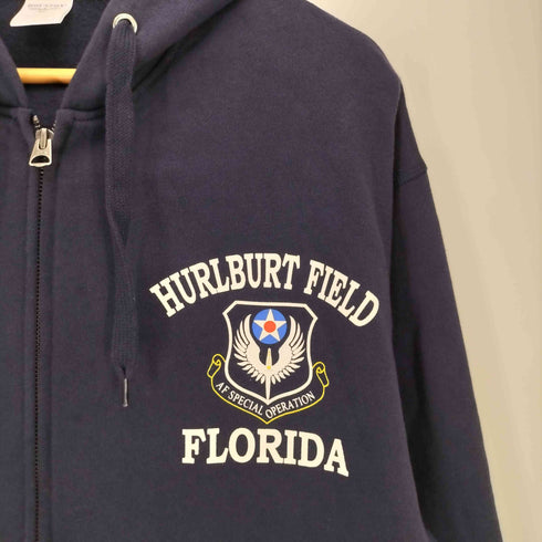 ヒューストン HOUSTON IDEALジップ HURLBURT FIELD FLORIDAプリント ジップアップパーカー メンズ REGULAR LARGE
