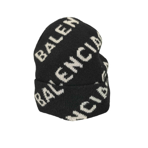 バレンシアガ BALENCIAGA Allover Logo ジャカード ロゴ ビーニー メンズ ONE SIZE