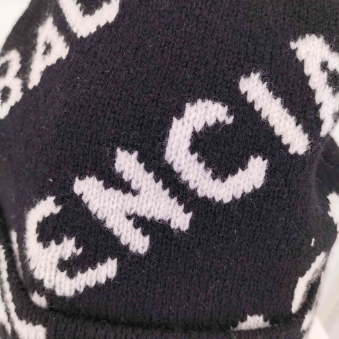 バレンシアガ BALENCIAGA Allover Logo ジャカード ロゴ ビーニー メンズ ONE SIZE