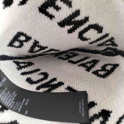 バレンシアガ BALENCIAGA Allover Logo ジャカード ロゴ ビーニー メンズ ONE SIZE