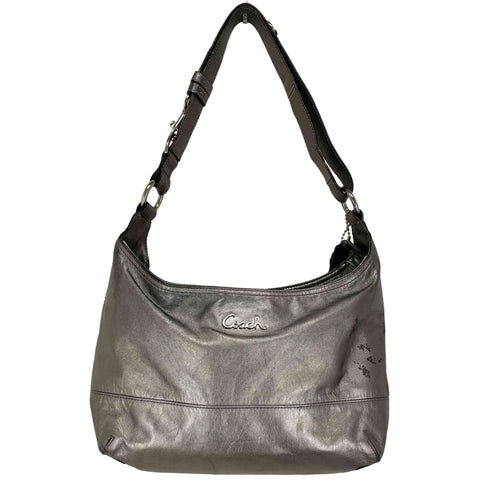 コーチ COACH メタリック レザー ショルダーバッグ metallic leather shoulder bag レディース