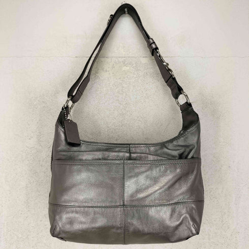 コーチ COACH メタリック レザー ショルダーバッグ metallic leather shoulder bag レディース