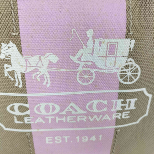 コーチ COACH 馬車ロゴ キャンバス トートバッグ carriage logo canvas tote bag レディース
