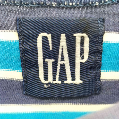 ギャップ Gap OLD 90s USA製 紺タグ ボックスシルエット ボーダー Tシャツ メンズ import:L