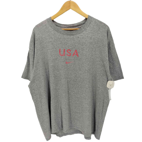 ナイキ NIKE 00s USA製 グレータグ USA スウッシュロゴ プリント クルーネック Tシャツ メンズ import:XL