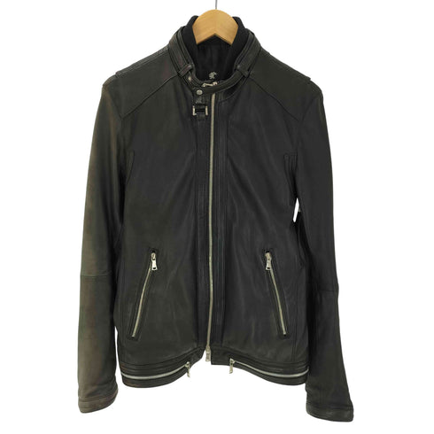 ラブレス LOVELESS 羊革 ラムレザー シングル ライダース ジャケット ダブルジップ メンズ import:L