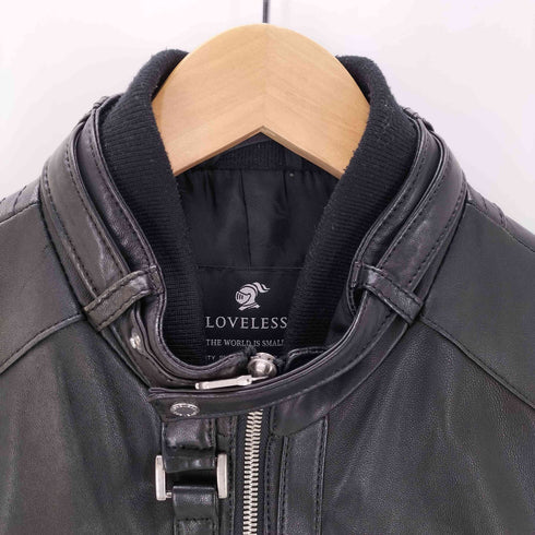 ラブレス LOVELESS 羊革 ラムレザー シングル ライダース ジャケット ダブルジップ メンズ import:L