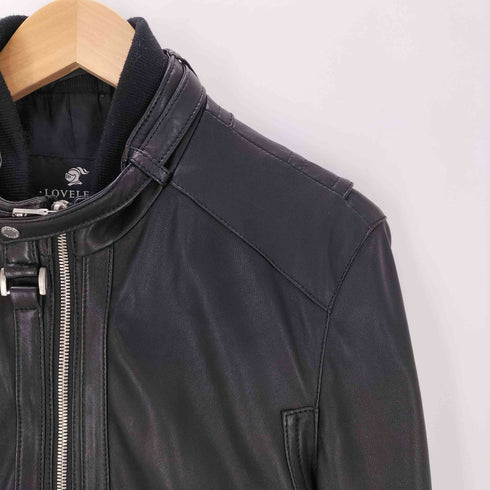 ラブレス LOVELESS 羊革 ラムレザー シングル ライダース ジャケット ダブルジップ メンズ import:L