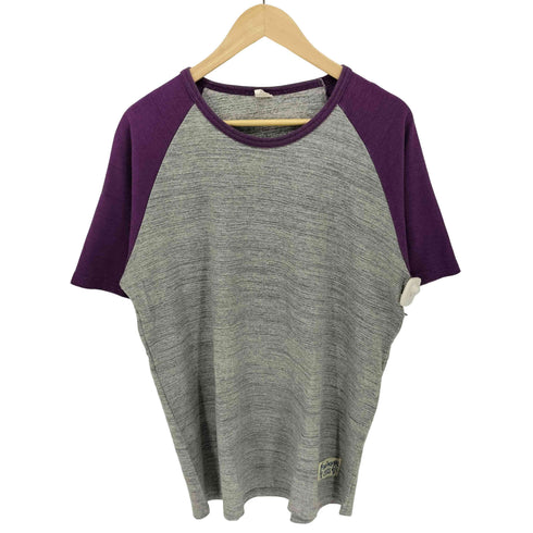 BACK DROP カラー切替 霜降り ラグランスリーブ 半袖 Tシャツ メンズ