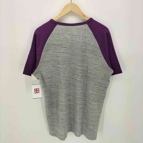 BACK DROP カラー切替 霜降り ラグランスリーブ 半袖 Tシャツ メンズ