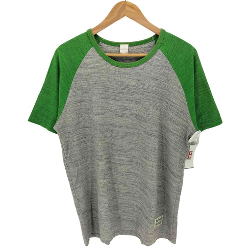 BACK DROP カラー切替 霜降り ラグランスリーブ 半袖 Tシャツ メンズ import:L