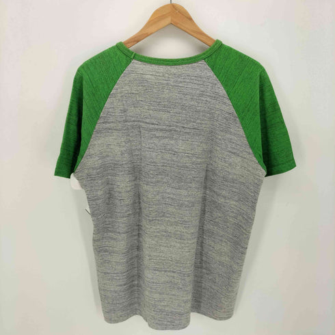 BACK DROP カラー切替 霜降り ラグランスリーブ 半袖 Tシャツ メンズ import:L