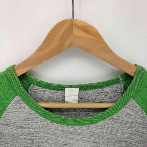 BACK DROP カラー切替 霜降り ラグランスリーブ 半袖 Tシャツ メンズ import:L