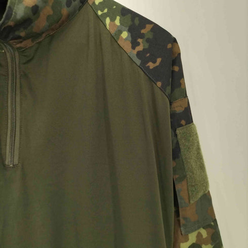 ミルテック MIL-TEC 切替 フレクターカモ 1/4 ZIP シャツ メンズ import:M