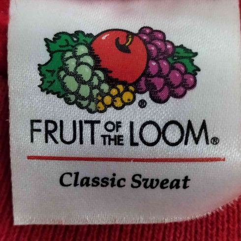 フルーツオブザルーム FRUIT OF THE LOOM フロッキープリント クルーネックスウェット メンズ import:L