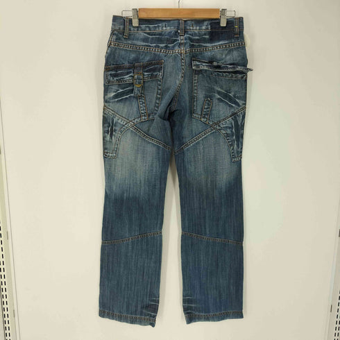 アルマーニジーンズ ARMANI JEANS 90-00S OLD 立体裁断 3Dカット ワイドレッグ ブッシュ デニム パンツ Y2K メンズ 31