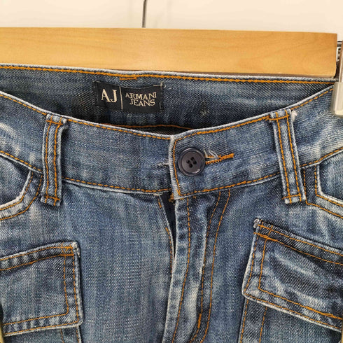 アルマーニジーンズ ARMANI JEANS 90-00S OLD 立体裁断 3Dカット ワイドレッグ ブッシュ デニム パンツ Y2K メンズ 31