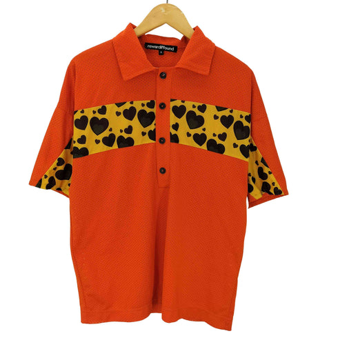rewardiffound ハート パネル ライン S/S メッシュ ポロ シャツ メンズ import:S