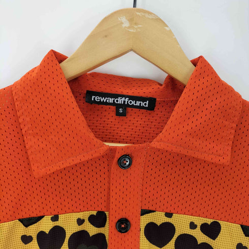 rewardiffound ハート パネル ライン S/S メッシュ ポロ シャツ メンズ import:S