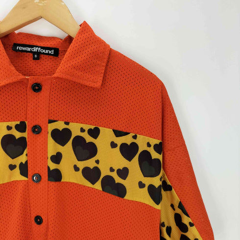 rewardiffound ハート パネル ライン S/S メッシュ ポロ シャツ メンズ import:S