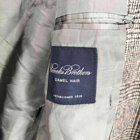 ブルックスブラザーズ BROOKS BROTHERS キャメルヘアー チェック柄 テーラードジャケット メンズ 48LONG